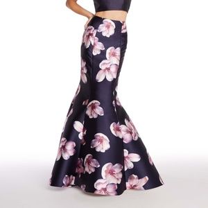 Alyce Paris Navy Floral Mermaid Formal Prom Skirt